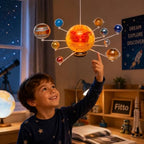 72 Pieces Orbiting Solar System Models (9 Planet Tabletop Astronomy Display with Central Sun – Educational STEM Learning Decor)