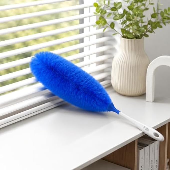 120 Pieces Microfiber Dusters with Easy-Grip Handle (Soft Dust-Trapping Fibers for Shelves – Blinds – Corners and Home Cleaning)