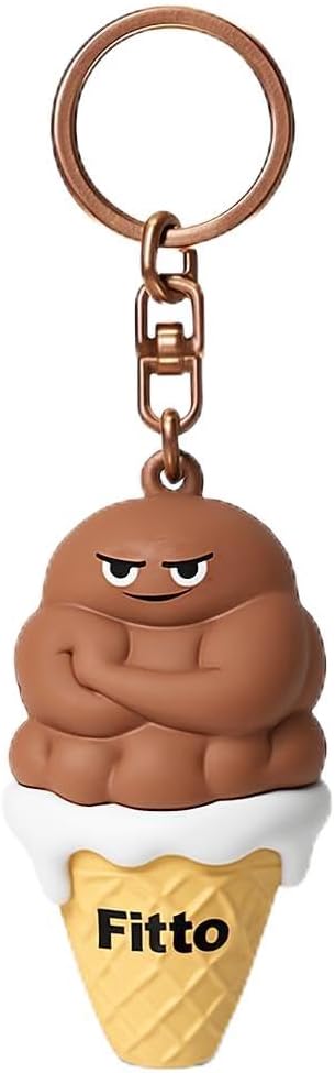 96 Pieces Creative Ice Cream Keychain - PVC & Rubbers (Brown)