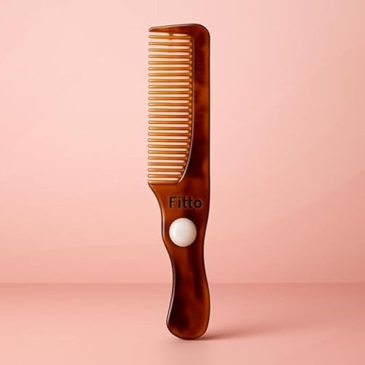 Plastic Hair Comb 20cm - Brown Lightweight Durable Styling Comb for Men & Women Portable Grooming Comb