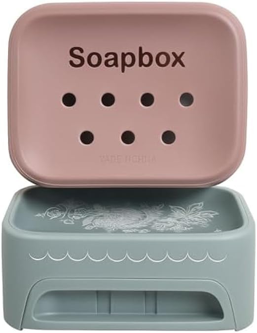 120 Pieces Soap Box Pack of 2 Assorted Colors - Plastic Soap Dish Holders for Bathroom & Travel (Ventilated Leakproof Soap Case for Bar Soap)
