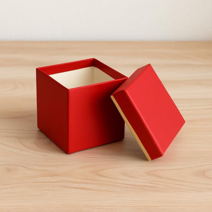 Square Red Paper Box 8x8x8cm for Gifts, Jewelry, Party Favors, Storage