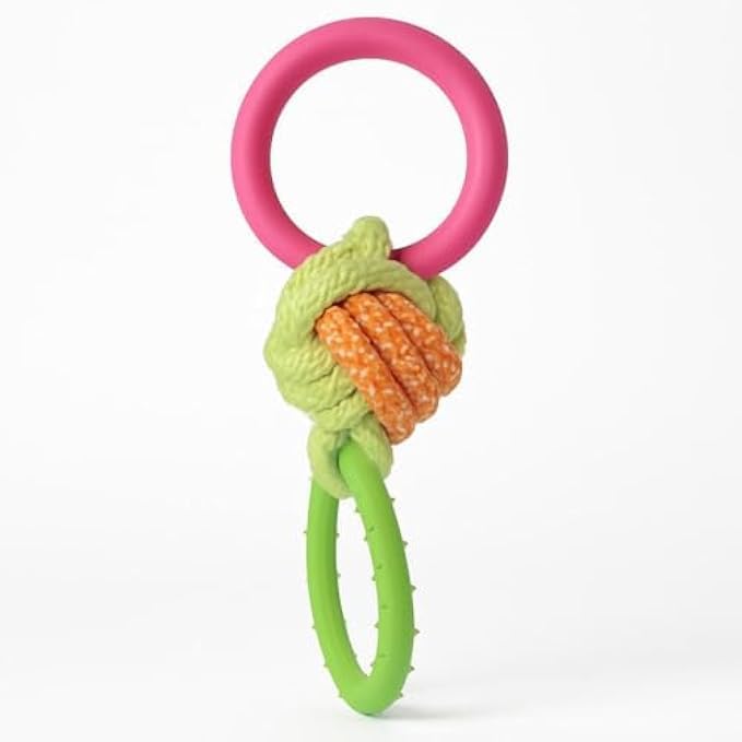 96 Pieces Dog Rope Toys with Ring (Assorted Colors – 21.5 x 8 cm - Cotton Chew & Tug Toy for Dogs Puppies – Dental Cleaning Interactive Play)