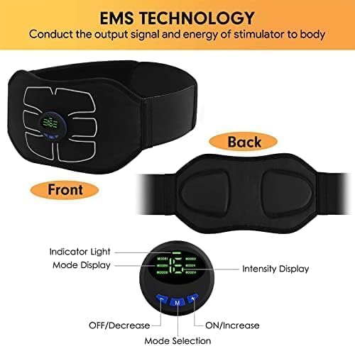 96 Pieces Muscle Stimulator EMS Abdominal Toning Belts (Electronic Muscle Trainer – Portable Fitness Trainer – USB Rechargeable – 6 Modes 15 Levels)