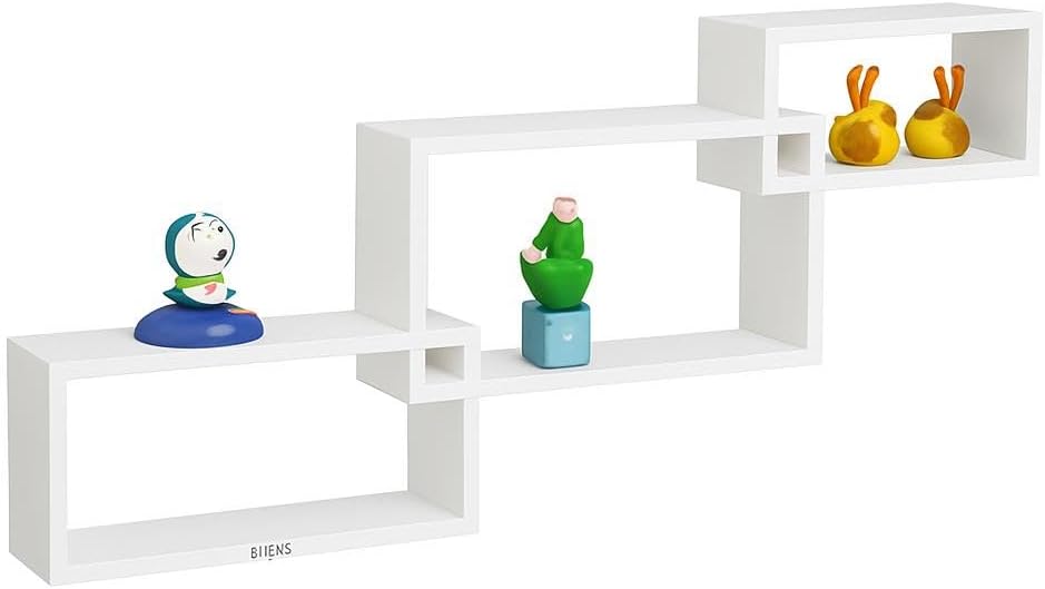 48 Pieces Interlocked Cuboid Wall Shelves Set of 3s (White)