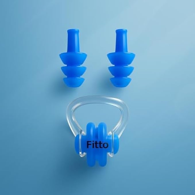 144 Pieces Swimming Ear Plugs & Nose Clip Set - Silicone Waterproof Reusable Earplugs for Swimming Adults & Kids (Comfortable Swim Nose Clip)