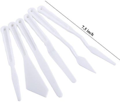Painting Spatula Set 6 Pieces, 190mm x 15mm, Art Palette Knives for Acrylic, Oil, and Watercolor Painting