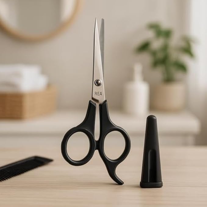 96 Pieces Hair Cutting Scissors with Cap Black Handle Barber Shears Hairdressing Scissors Salon Cutting Shears Home Use