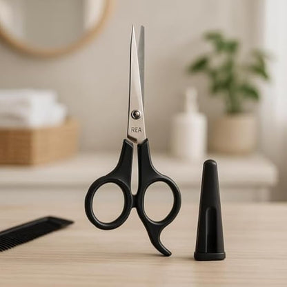Hair Cutting Scissors with Cap Black Handle Barber Shears Hairdressing Scissors Salon Cutting Shears Home Use