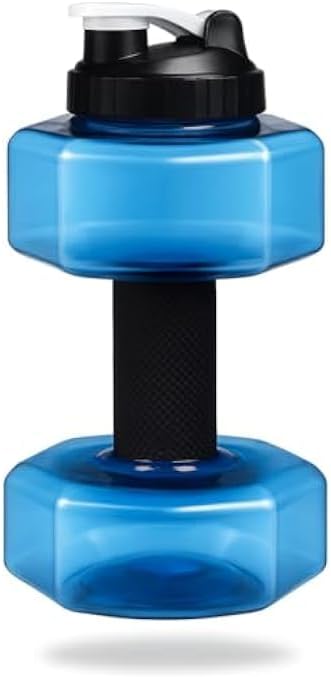 Dumbbell Water Bottle - 1.5L Strong Hydration Drink Bottle, Blue