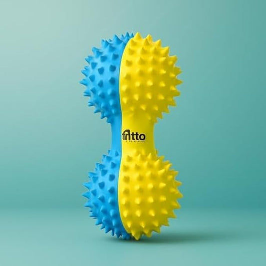 Dog Dumbbell Toy 20.5x7.5cm - Blue & Yellow Chew and Fetch Toy for Dogs, Tug and Training Interactive Toy