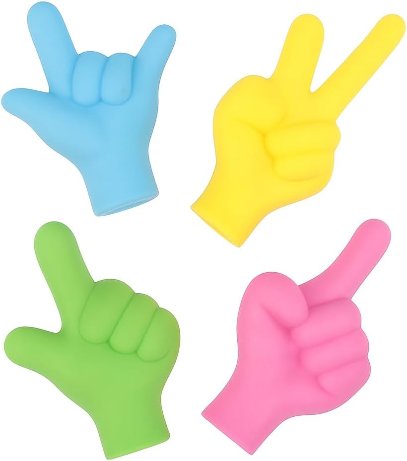 120 Pieces 4 Pieces Assorted Hand Signal Shaped Erasers - Colorful School Stationeries