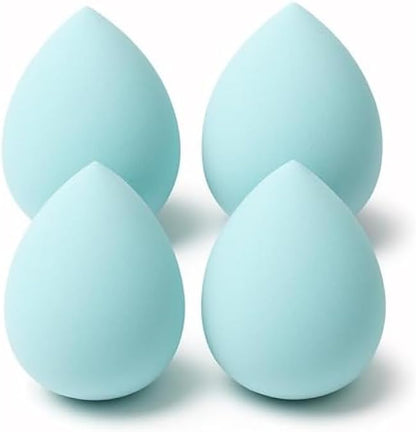 Powder Puffs Pack of 4 - Blue Makeup Powder Puff Velvet Face Cosmetic Applicator Reusable