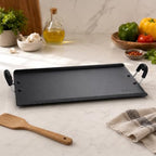 48 Pieces Nonstick Rectangular Dosa Tawas with Easy-Grip Handles (Raised Edge Flat Griddle Pan for Roti – Pancakes and Everyday Cooking – Black)