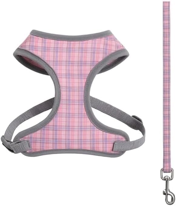 Dog Harness and Lead Set Size L 29.5x22 cm Adjustable Padded Vest Harness with Matching Leash for Pets