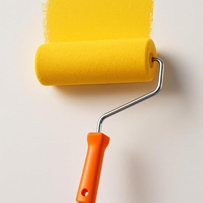 120 Pieces Yellow Paint Roller Brushes (9-inch Microfiber Cover & Ergonomic Handle – Wall Painting Roller – Lint-Free Paint Roller for Interior & Exterior)