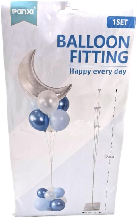120 Pieces Balloon Stands with Stone 7 Sticks Set (20x125cm for Event Décor)