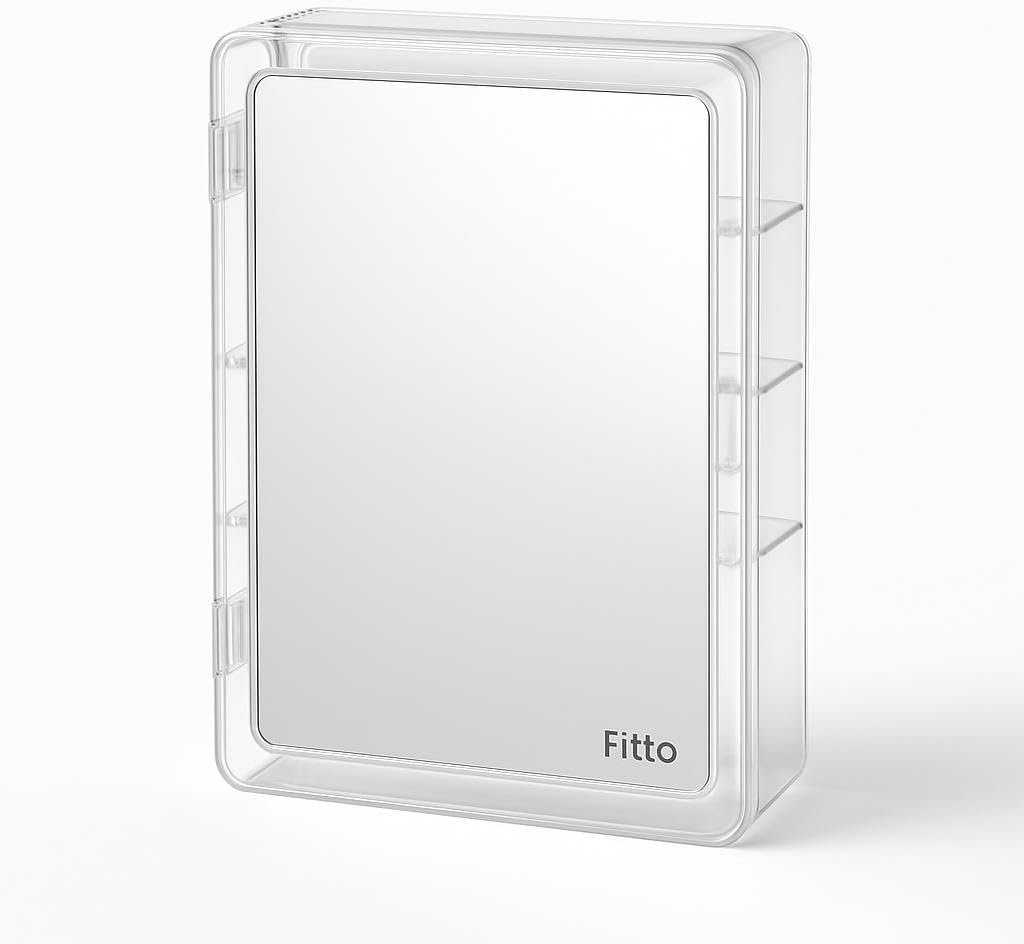 96 Pieces Transparent Mirror Cabinet Storage Boxes (Clear PS Material)