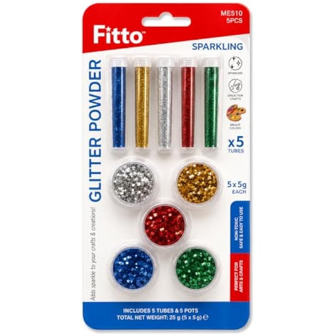120 Pieces Glitter Powder and Sequin Sets (10-Piece Assorted Colors – 5 g Each for Cards – Crafts – Decorations and DIY Art Projects)