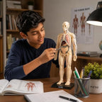 72 Pieces Human Body Anatomy Models (28.5 cm Skeleton with Removable Internal Organs and Display Stand for Biology Study)