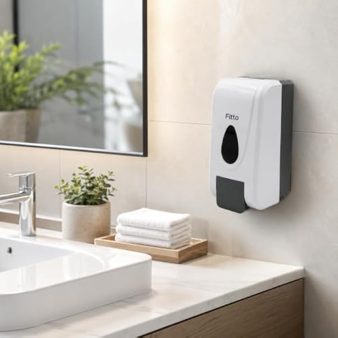 60 Pieces Wall Mounted Soap Dispensers (500 ml – ABS Plastic Manual Push Liquid Soap Dispenser for Bathroom – Kitchen and Office)
