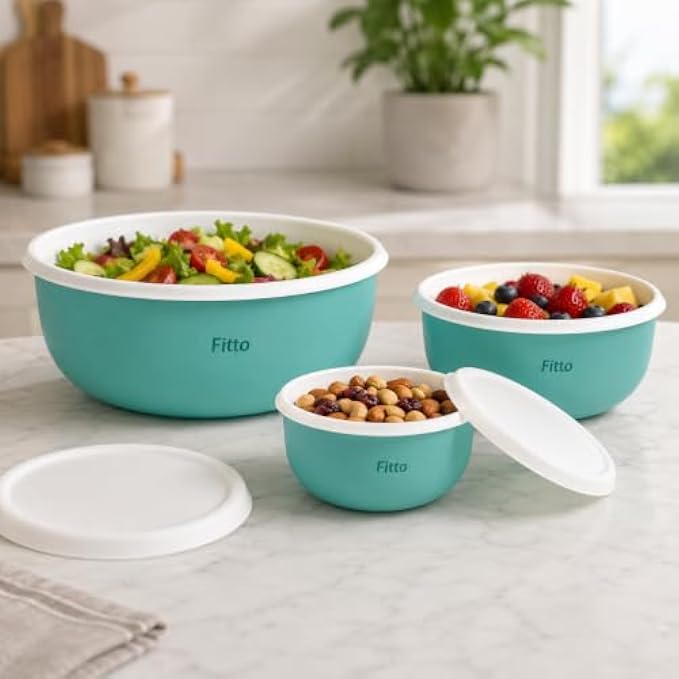96 Pieces Vacuum Sealed Container Sets (3 Pieces Food Storage Bowls with Lids – Nesting Kitchen Containers – BPA-Free – Easy to Clean)