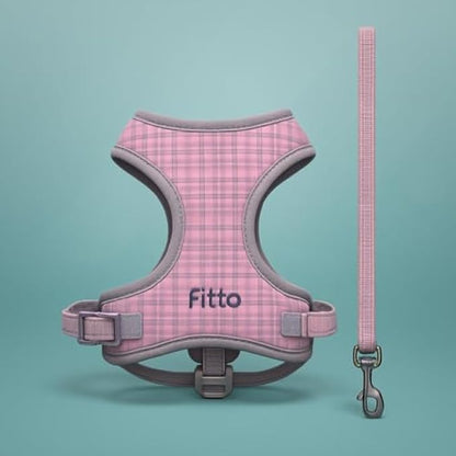 Dog Harness and Lead Set Size L 29.5x22 cm Adjustable Padded Vest Harness with Matching Leash for Pets