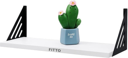 Floating Wall Shelf With Bracket 60X20X1.5cm, White