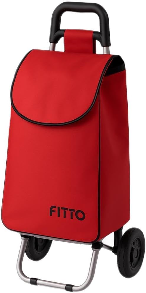 Red Shopping Trolley with Wheels, 33L Carbon Steel, 53*31*20CM