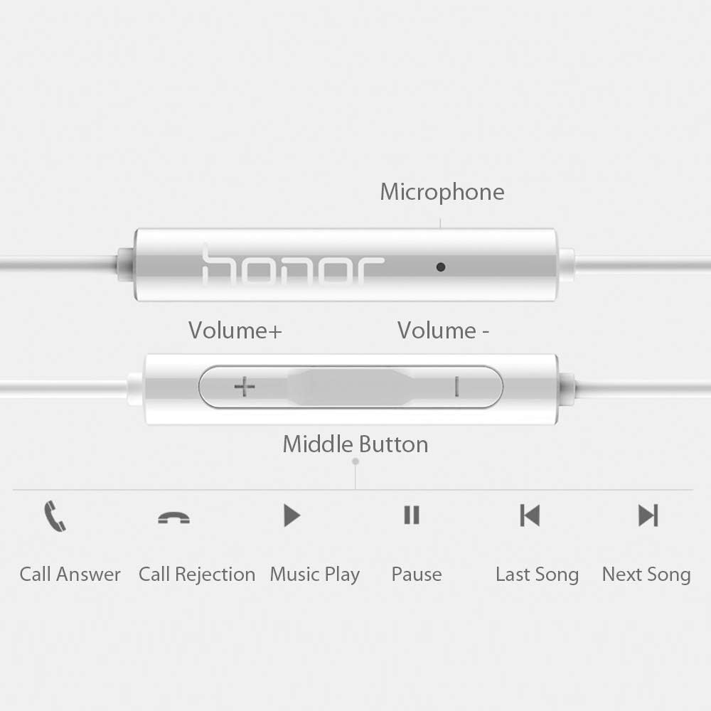 240 Pieces Original HUAWEI Honor Earphone AM115s (Wired Half In-ear – 3.5mm Jack – Microphone Volume Control – For Huawei P10 P20 Lite)