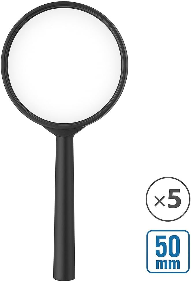 144 Pieces Set ofs (5 50mm Magnifying Glasses – 11cm Black)