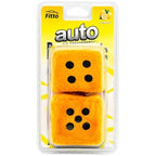 120 Pieces Fuzzy Dice Car Air Fresheners (Yellow Hanging Lemon-Scented Plush Dice Ornament with Cord for Rearview Mirror – Car – SUV and Small Spaces)