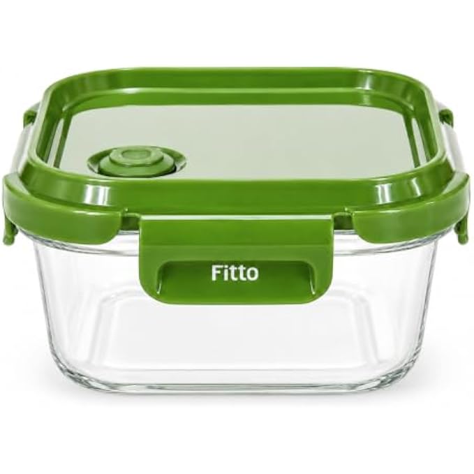 96 Pieces 520 ML Square Glass Food Storage Containers with Green Leak-Resistant Lid (4-Side Locking Clips – Stackable Kitchen Storage Box)