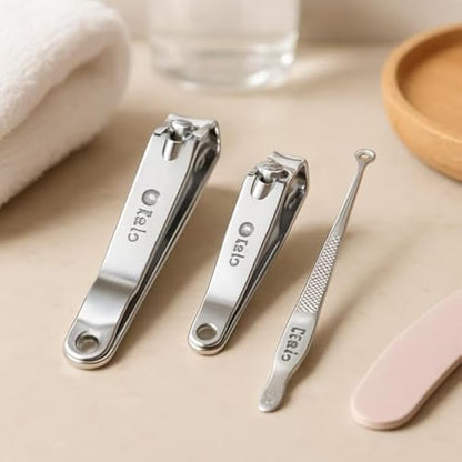 Nail Clipper Set Stainless Steel Fingernail & Toenail Clippers 2pcs (7.85x1.6cm, 6.15x1.2cm) Manicure Pedicure Travel