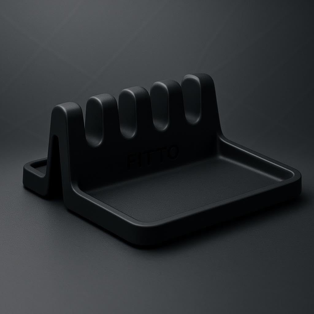 Extra Large Black Silicone Spoon Rest for Stove Top with Drip Pad - Heat-Resistant BPA-Free Utensil Holder for Kitchen Counter (1 Pack)