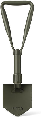 96 Pieces Compact Foldable Shovels with Green Handle and Triangular Blade for Outdoor Activities