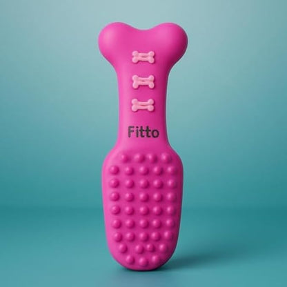 Dog Bone Toy Pink - Chew & Fetch Toy for Puppies & Small Dogs 16.2 x 4.3 cm, Interactive Pet Chew Bone