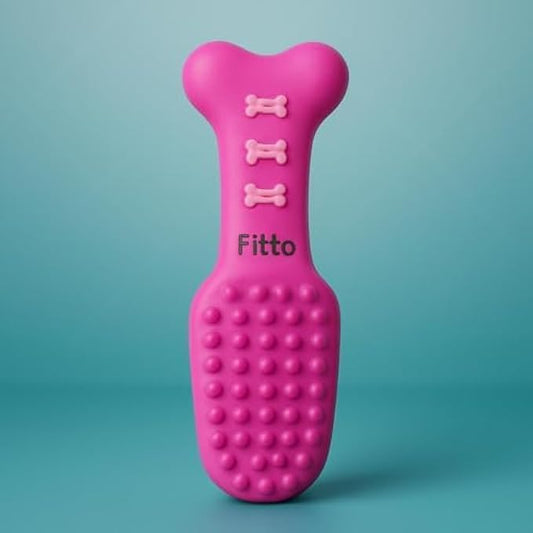 Dog Bone Toy Pink - Chew & Fetch Toy for Puppies & Small Dogs 16.2 x 4.3 cm, Interactive Pet Chew Bone