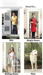 96 Pieces Magic Mesh Hands-Free Retractable Screen Doors (Magnetic Closure – Easy Installation – Bug Protection – Fits Most Doors)