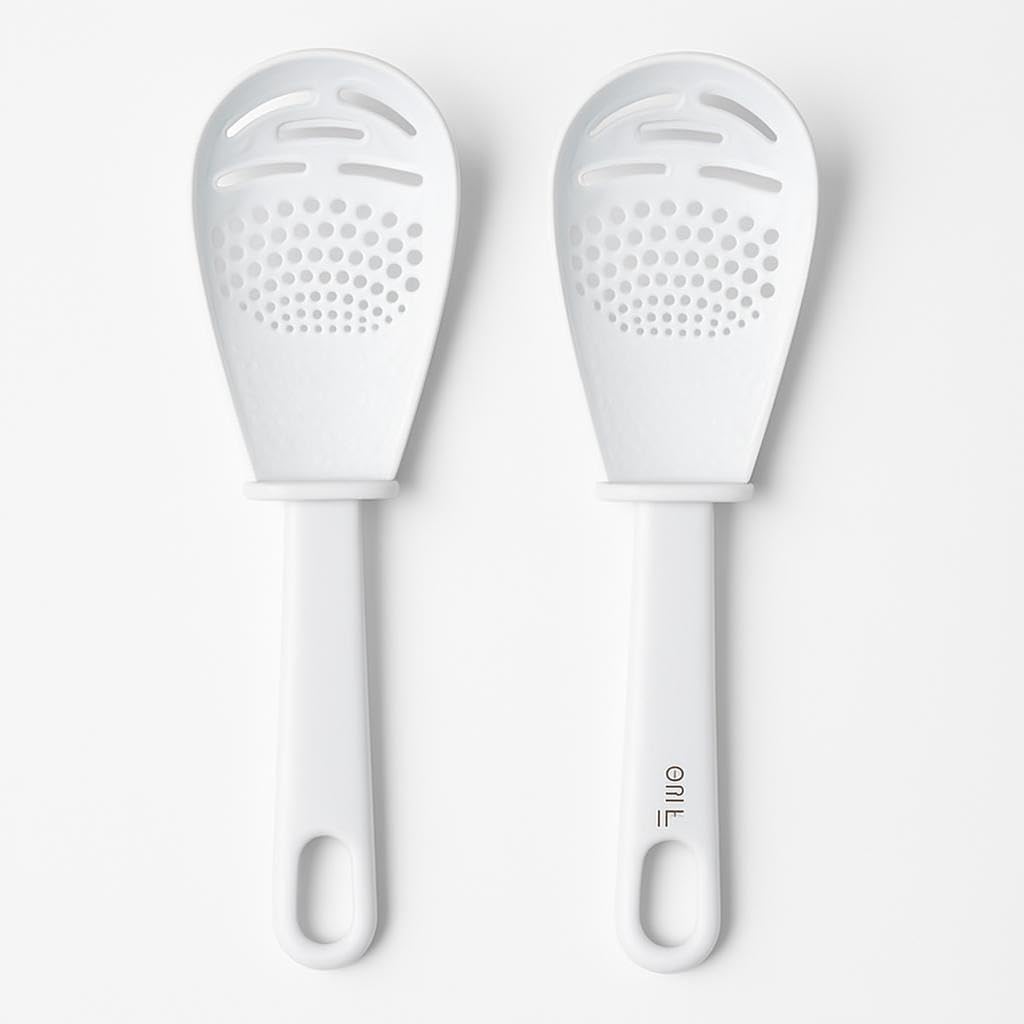 Multi-purpose Cooking Spoon - Nylon Material - White - 2 Pack