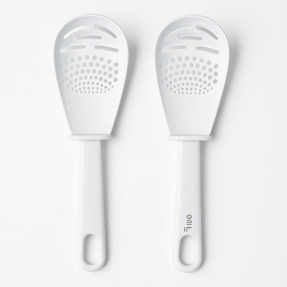 Multi-purpose Cooking Spoon - Nylon Material - White - 2 Pack