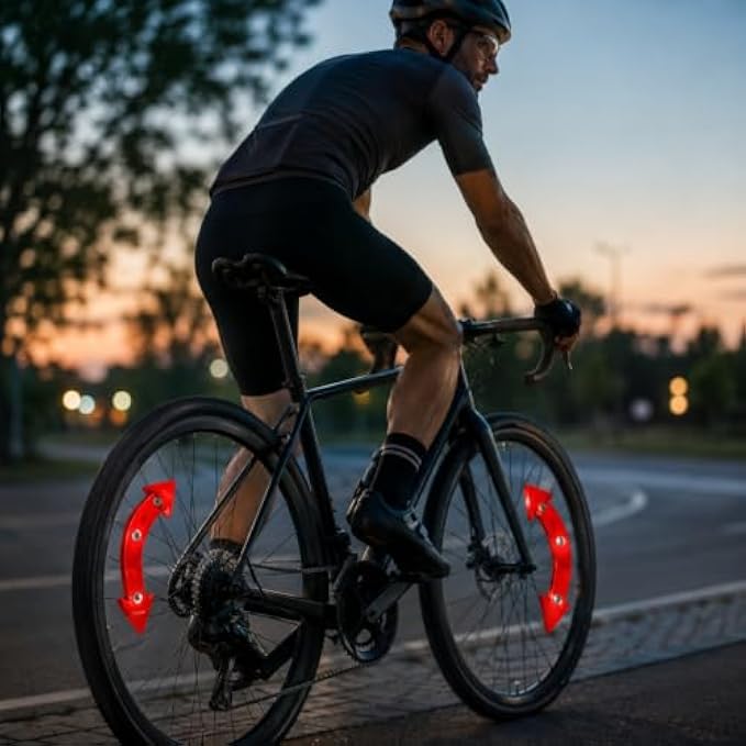 144 Pieces Bicycle Reflector Sets (Red High-Visibility Wheel Spoke and Rear Bike Reflectors with Easy Mounting for Road – Mountain and Commuter Bicycles)