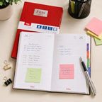 120 Pieces 2026 Daily Planner Diaries (Compact 10 x 15 cm English Pages Notebook with Durable Red Cover and Ribbon Bookmark)