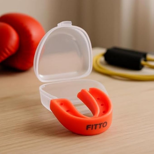 Red Sports Mouthguard Gumshield - Teeth Mouth Protector for Boxing with Carry Box