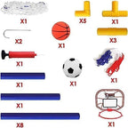 96 Pieces 2-in-1 Outdoor Sports Play Set: Basketballs (Football Combo for Versatile Backyard Fun)