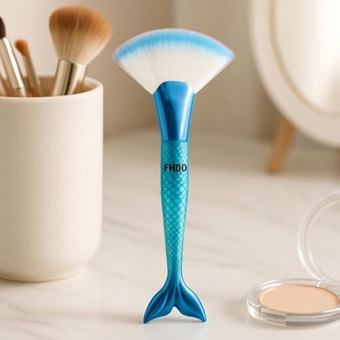 120 Pieces Flat Makeup Brush Blue - Flat Foundation & Concealer Brushes for Liquid & Cream (Synthetic Bristles Face Applicator)