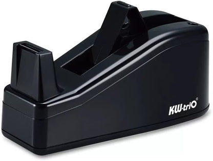 Black Tape Dispenser - Heavy Duty Desk Tape Dispenser with Non-Slip Base, Easy-to-Load Design, for Office, Home, and School Use