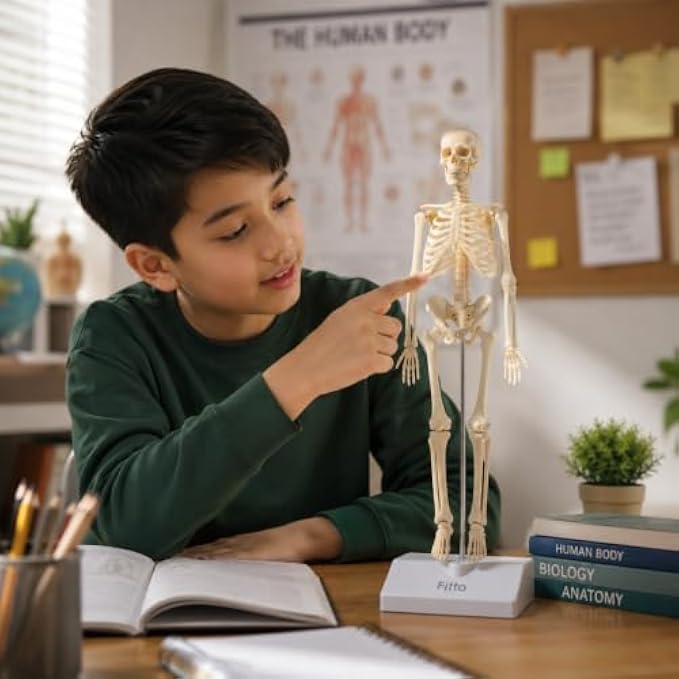 72 Pieces Human Skeleton Anatomy Models with Display Stand (Educational Biology Study Aid for Classroom – Clinic and Home Study)