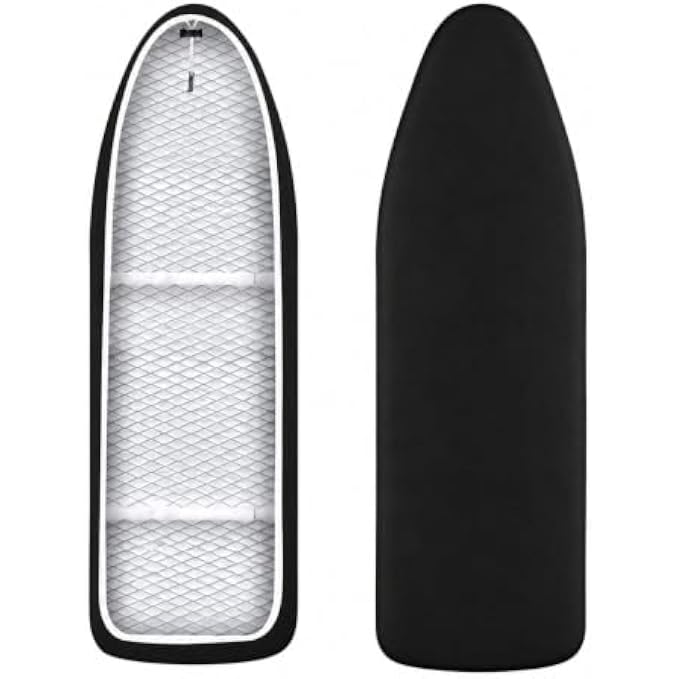 72 Pieces Ironing Board Covers (Full Black Cotton Cover with Elastic Fastener for Smooth Ironing Surface)