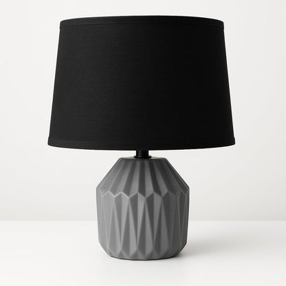 Black Ceramic Table Lamp with Modern Design for Home and Office Decor